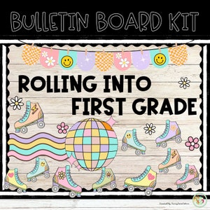 Roller Skate | Disco Ball | Retro Classroom Decor, Retro Decor | Door Decoration