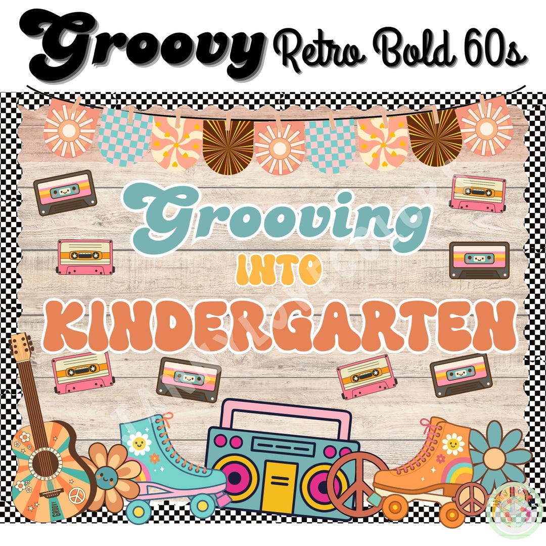 Back to School Bulletin Board Kit | Groovy Retro Bold 60s Classroom ...