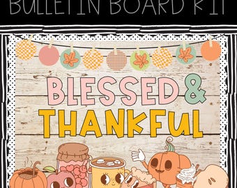 Thanksgiving Bulletin Board Kit: Herbst Klassenzimmer Dekoration (Digitaler Download)