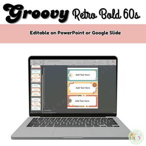 Name Tags Plates | Editable Names Desk Tags | Groovy Retro Bold 60s ...