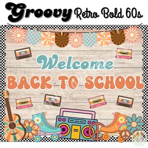 Back to School Bulletin Board Kit | Groovy Retro Bold 60s Classroom ...