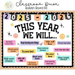 Bulletinboardkit met motiverende citaten: terug naar school klasdecor (pdf-download)