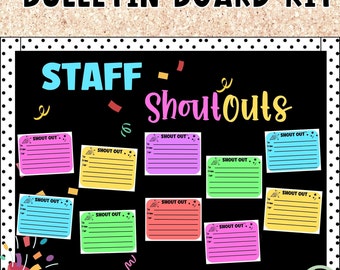 Shout Outs Bulletin Board Kit | Printable Notes From Teacher Cards | Confetti Bulletin Board
