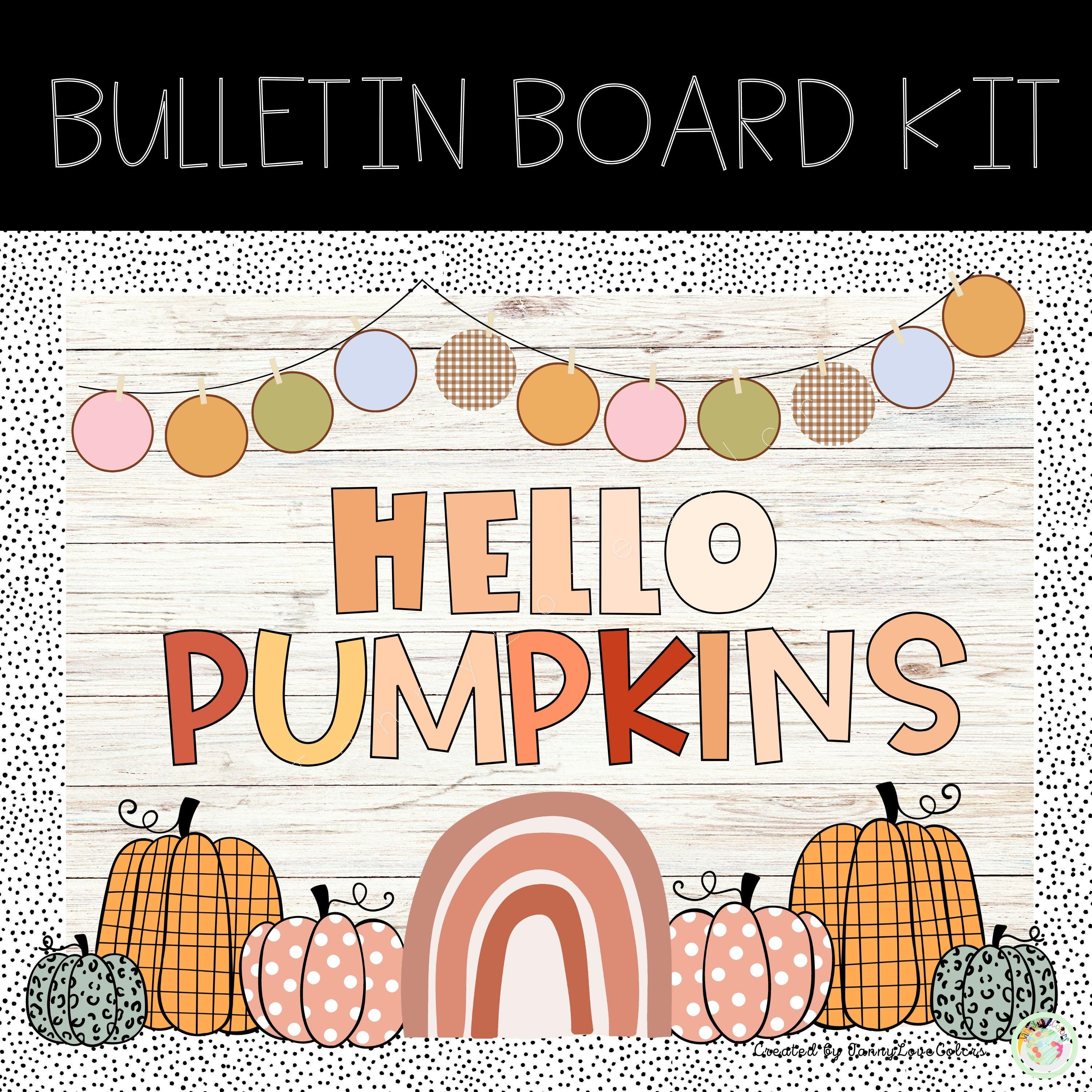 Fall Bulletin Board | Fall Door Decor | Pumpkin Bulletin Board |  Printable | Bulletin Board Set