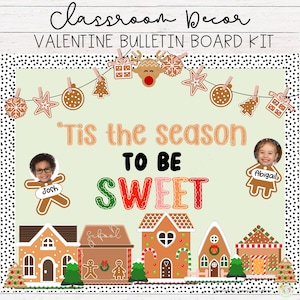 Christmas Bulletin Board Kit | Gingerbread | December Class Decor | Winter Classroom Decor | Editable