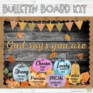 Fall Bulletin Board | Christian Bulletin Board Kit | god says you are | Christian Classroom Decor
