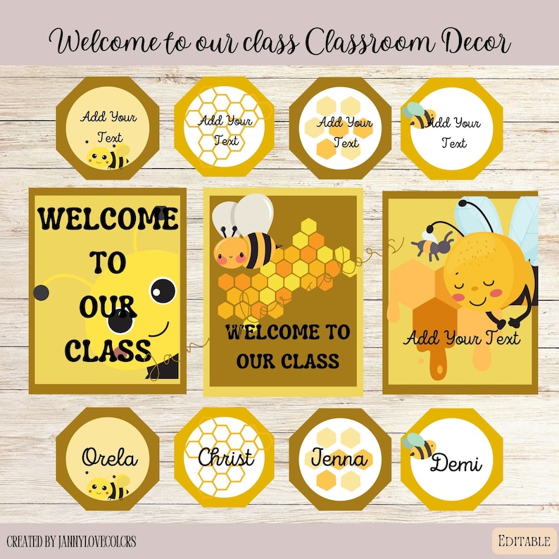 BEE Classroom Decor Bundle: Printable, Editable (PDF) - Etsy