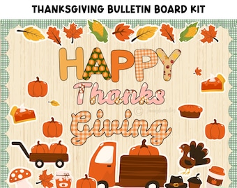 Thanksgiving Turkey Bulletin Board Kit: Fall Classroom Decor (Digital Download)