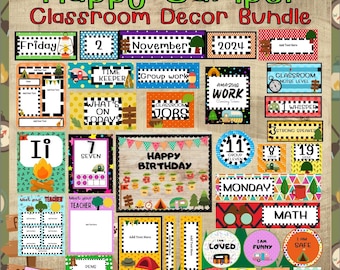 Happy Camper Classroom Decor Bundle: Bulletin Board Kit (PDF)
