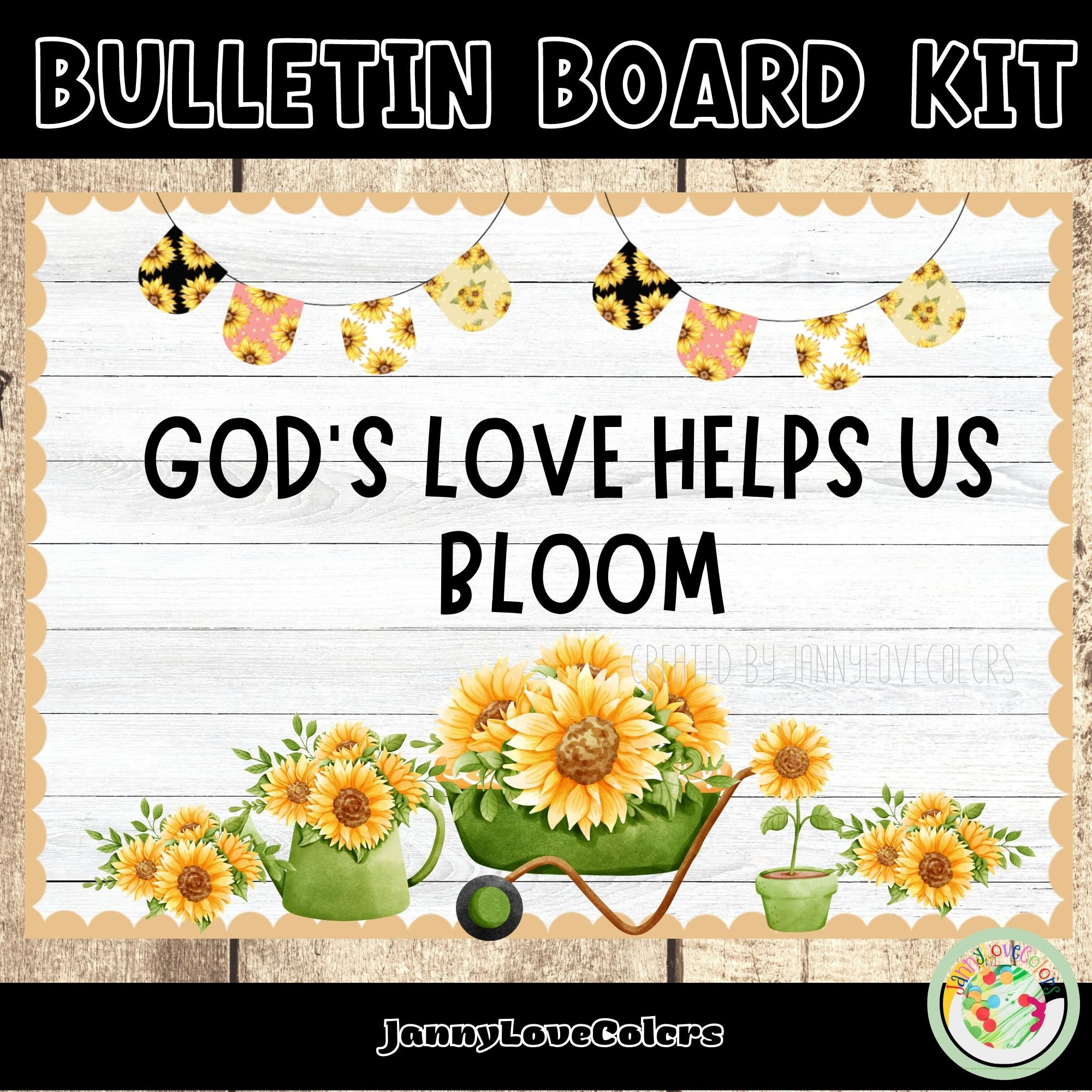 Church Bulletin Board, Growth, Religious, Spring Bulletin Board Kit
