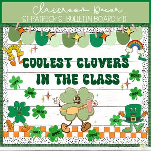 St Patrick’s day Bulletin Board | clovers bulletin board | March Door Decor