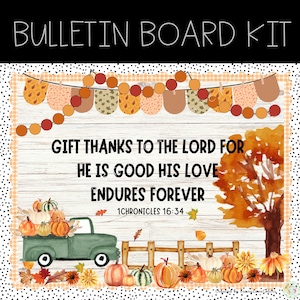 Fall Christian Bulletin Board Kit: Thanksgiving Decor (Digital Download)
