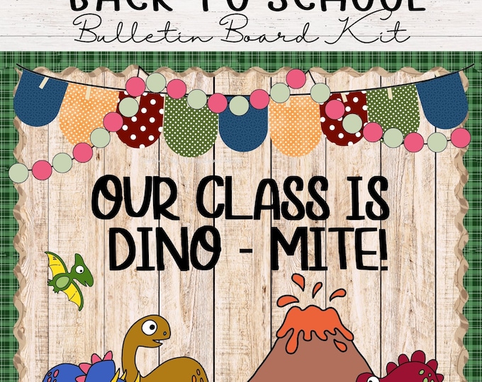Dinosaur Bulletin Board Kit - Dinomite Jurassic Prehistoric Theme ...