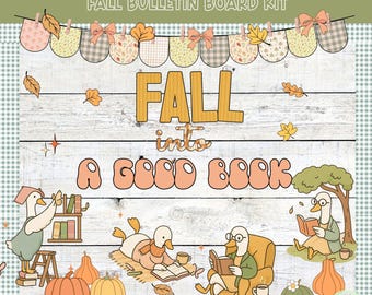 Cozy Fall Reading Bulletin Board Kit: Goose Theme Classroom Decor (PDF)