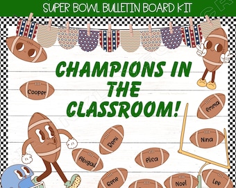 NFL American Football Bulletin Board Kit | National Football League | Classroom Decor | Editable