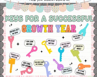 Growth Mindset Bulletin Board Kit | New Year Classroom Decor (Digital Download)