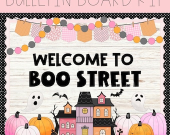 Kit de tablón de anuncios de Halloween: Decoración de la calle Boo (Descarga digital)