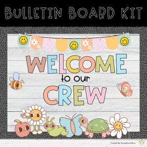 Welcome To Our Crew Back to School Bulletin Board Kit | August bulletin | New year Bulletin Board