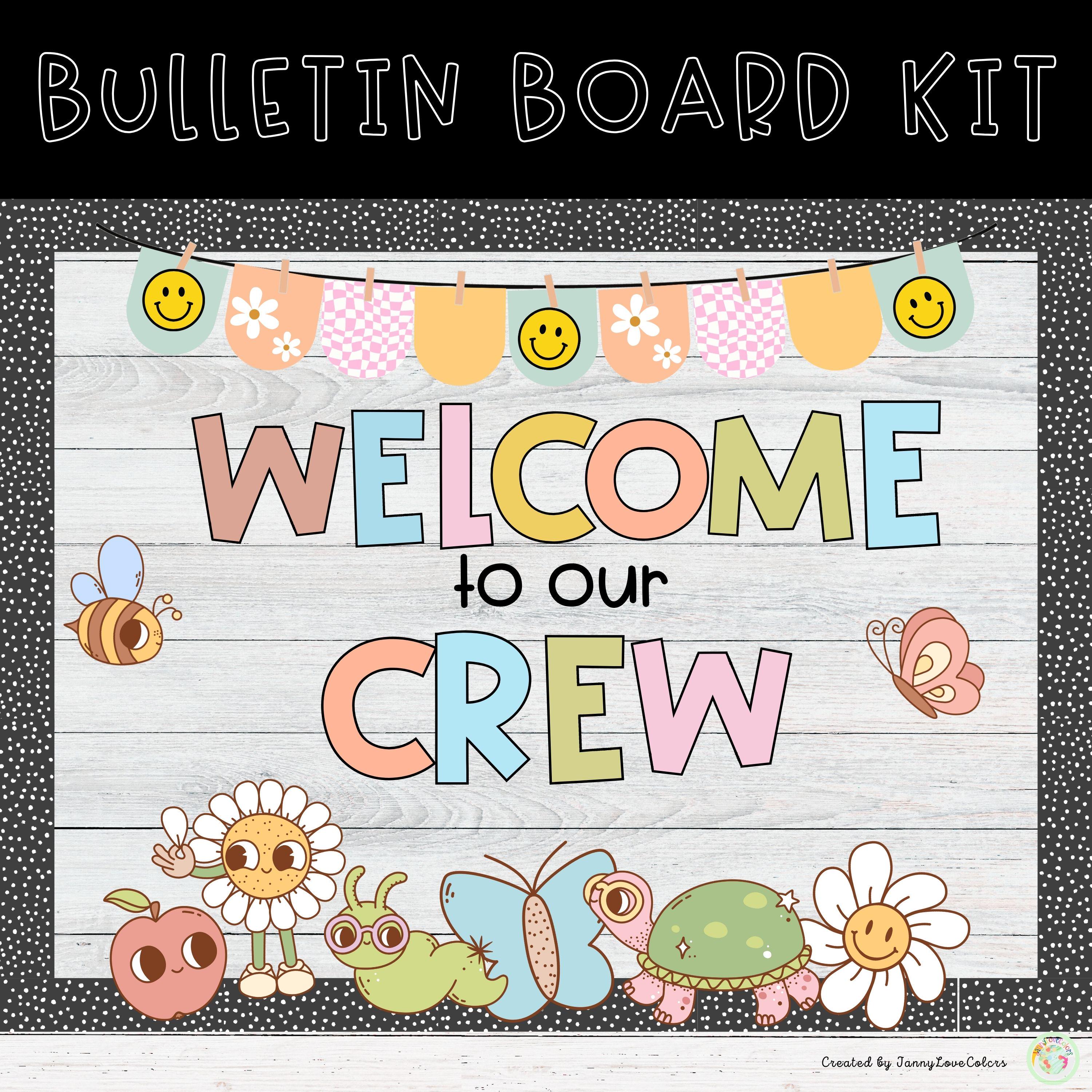 Welcome To Our Crew Back to School Bulletin Board Kit | August bulletin | New year Bulletin Board