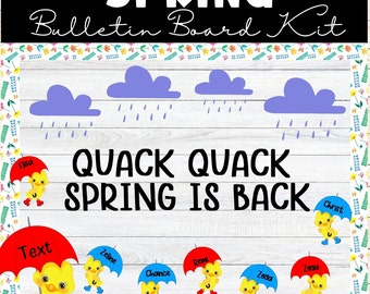 Ducks Spring Bulletin Board kit or Door Decor, Classroom Decor, Digital Download  [EDITABLE]