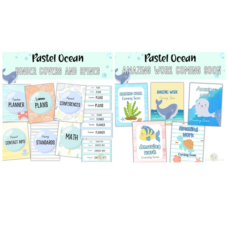 Pastel Ocean Classroom Decor Bundle Under the Sea Theme Printable ...