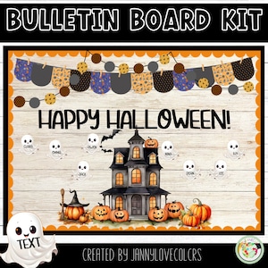 Halloween, Spooky House, Bulletin Board Kit, October, Classroom Decor, Editable