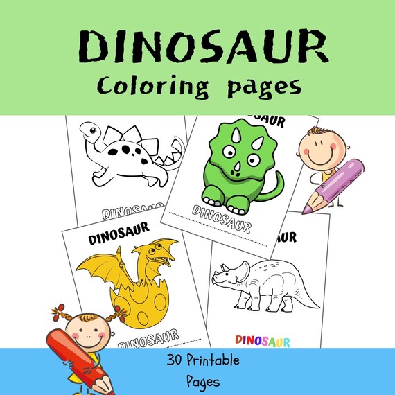 30 Dinosaur Coloring Pages Dinosaur Printable Dinosaur - Etsy