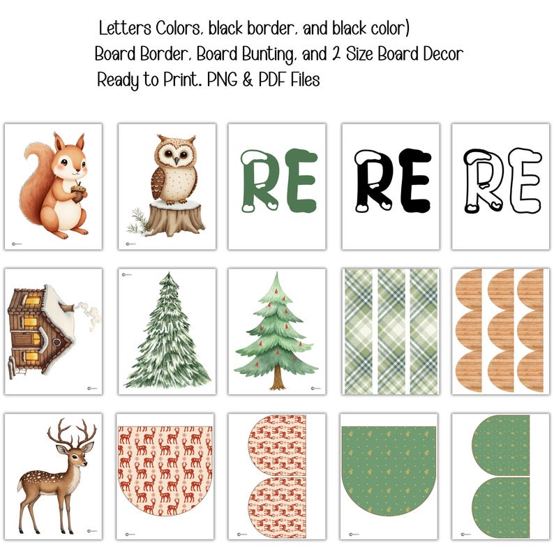Winter Woodland Bulletin Board Kit | Christmas Classroom Decor (digital ...