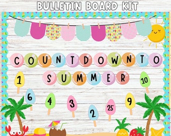 Bulletinboardkit zomer countdown: klaslokaaldecor ijs (pdf)