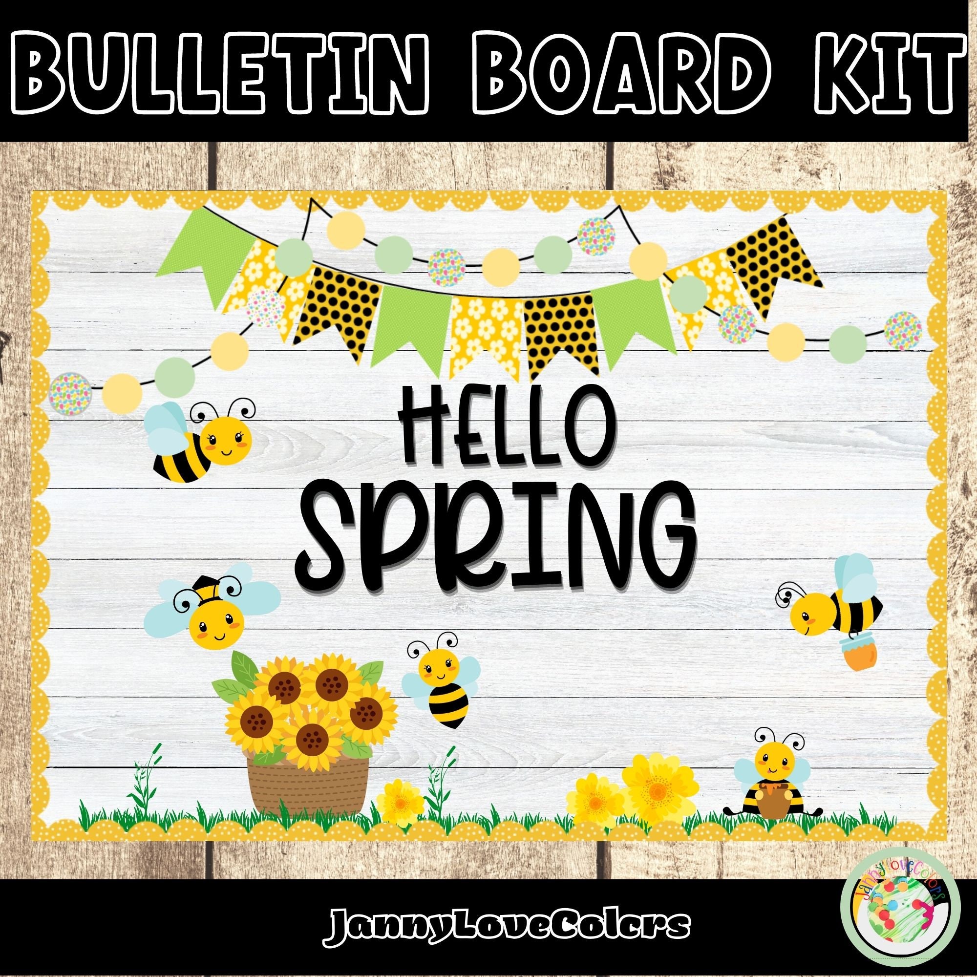 Bee Theme Spring Bulletin Board Kit: Classroom Decor (digital Download ...