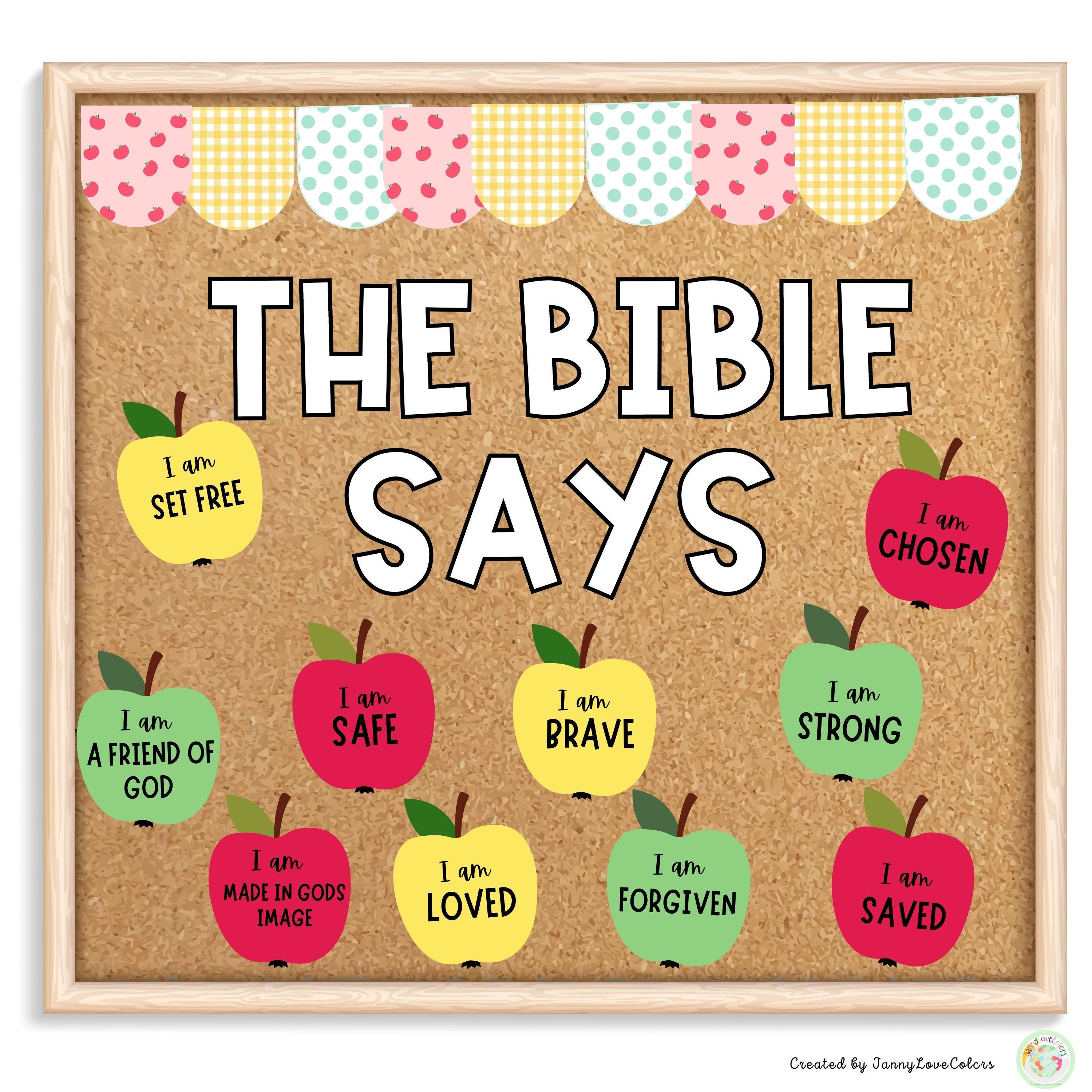 Bible Verse Bulletin Board Decor Classroom Decor Digital Download Etsy