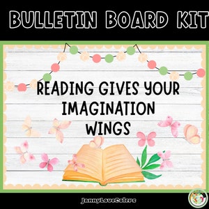 library bulletin board | reading bulletin board | spring Bulletin Board | reading corner display | book bulletin board kit