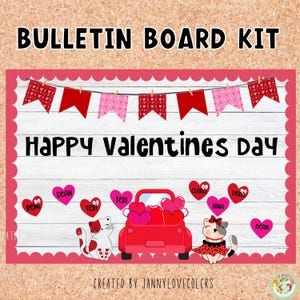 Valentines Truck - February Bulletin Board Kit, Heart Truck Door Decor