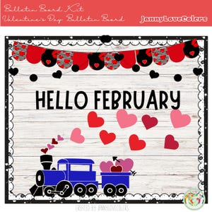 February Bulletin Board Kit | Classroom Decor|  Valentine&#39;s Day Bulletin Board | Editable