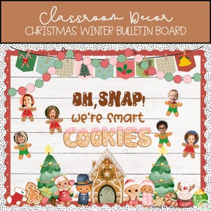 Christmas Bulletin Board Kit | Christmas Classroom Decor | December Decor | Gingerbread Theme | Door Decor
