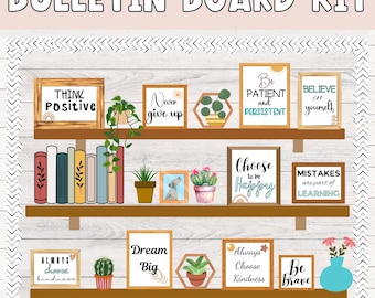 Motivational Posters and Quotes, Growth Mindset Bulletin Board, Classroom Decor, back to school bookshelf bulletin board