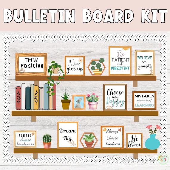 Plant Theme Bulletin Board Kit with Editable Motivational Classroom Decor