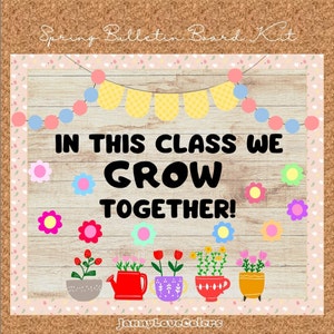 Spring Bulletin Board Kit - Spring Door Decor Spring Classroom Decor EDITABLE