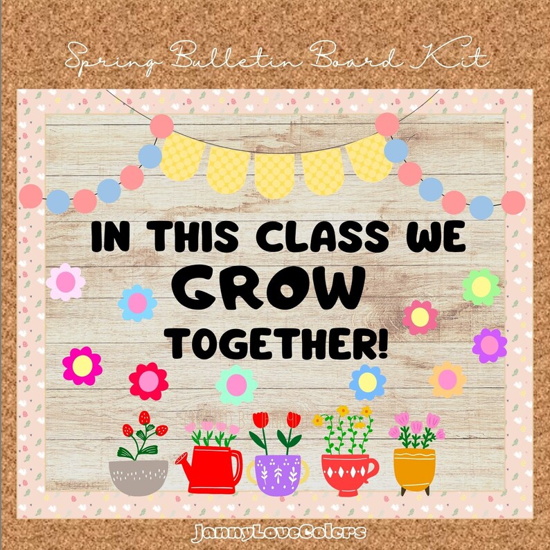 Spring Bulletin Board Kit Spring Door Decor Spring Classroom Decor ...