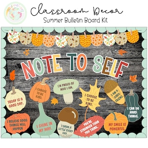 Note to Self Bulletin Board Display | Fall Bulletin Board Kit | Mental Health Classroom | Motivational Quotes Bulletin Board