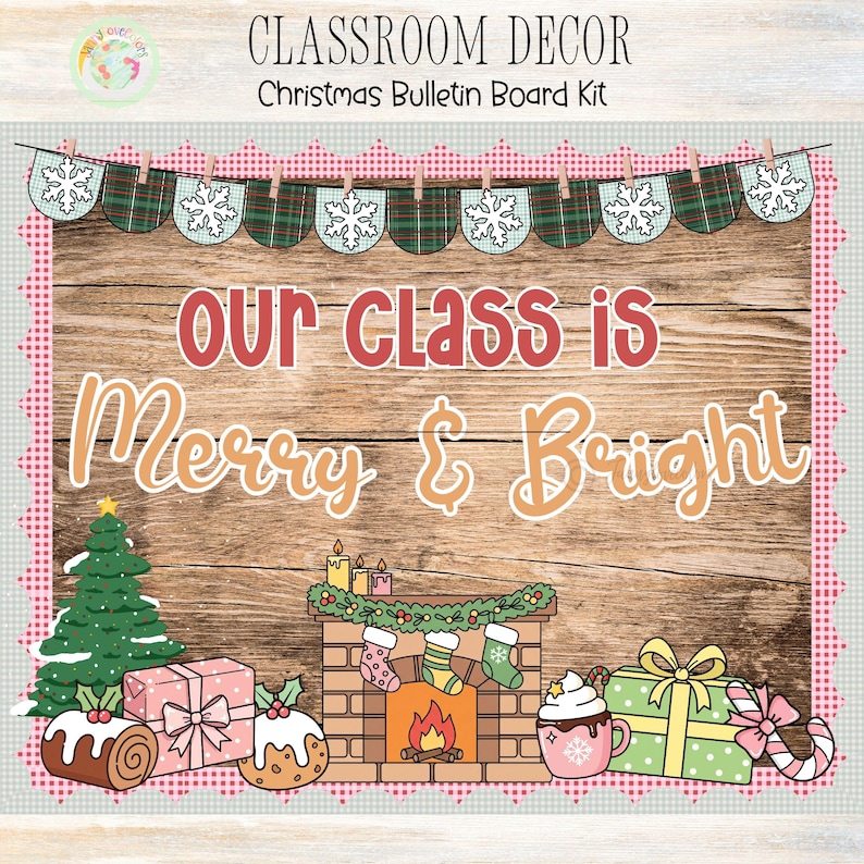 Cozy Christmas Bulletin Board Kit | December Door Decor | Winter ...