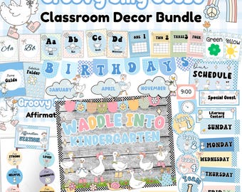 Paquete de decoración para el aula de Groovy Silly Goose: Tema pastel