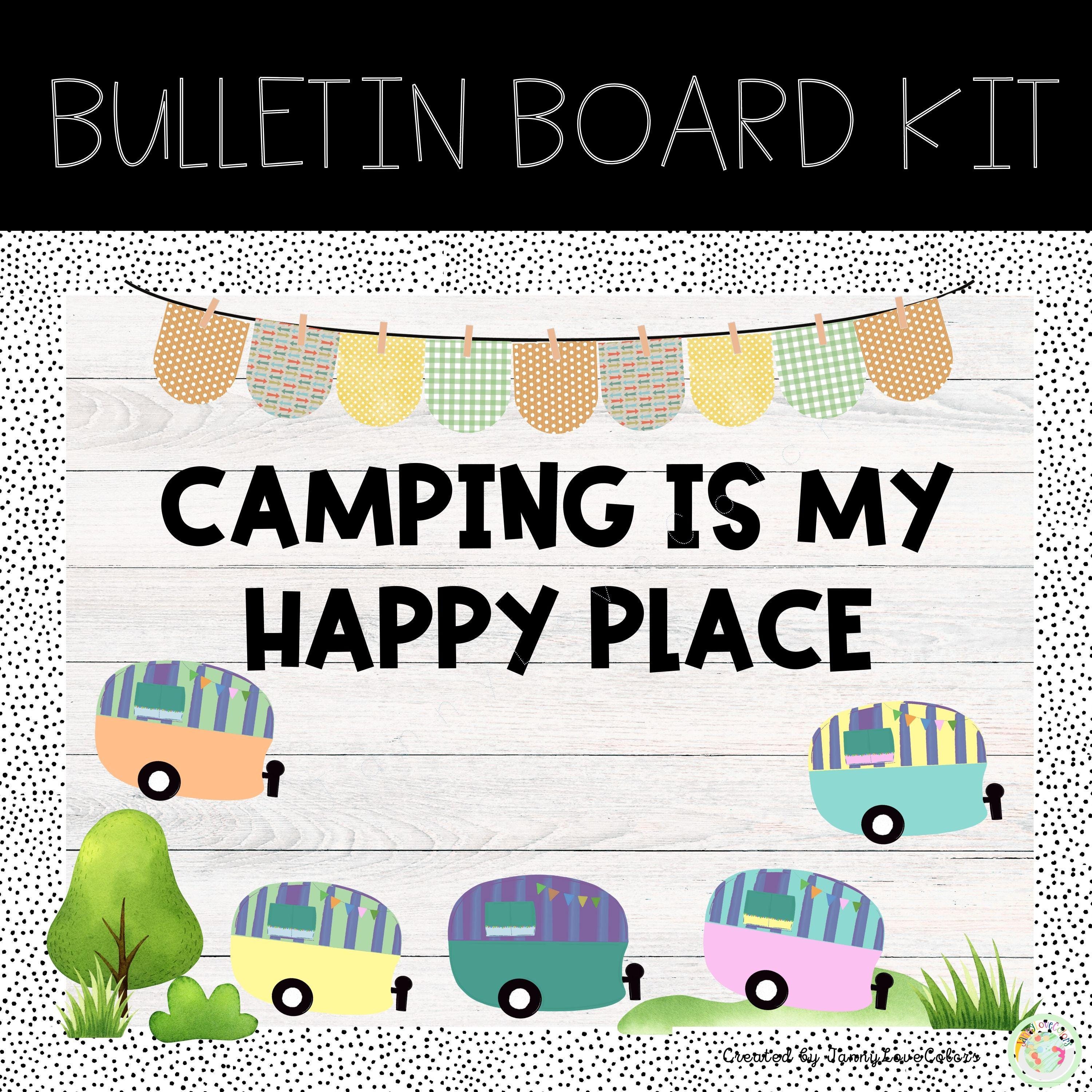 Happy Campers Bulletin Board Kit: Back to School Decor (digital ...