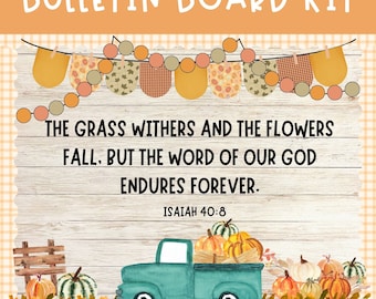 Thanksgiving Bulletin Board Fall Classroom Decor Printable Digital Download | Christian Classroom Decor Printable | Bible Verse