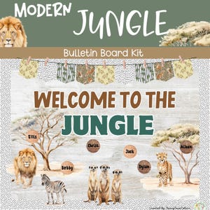 Modern Jungle Back to School | Classroom Decor | Bulletin Board Kit | Editable