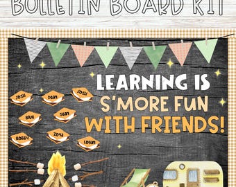 Campfire S'mores Bulletin Board Kit: Classroom Decor (Digital Download)