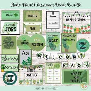 Editable Classroom Plant Boho classroom, Classroom Management,Classroom Decor BUNDLE, Classroom Displays