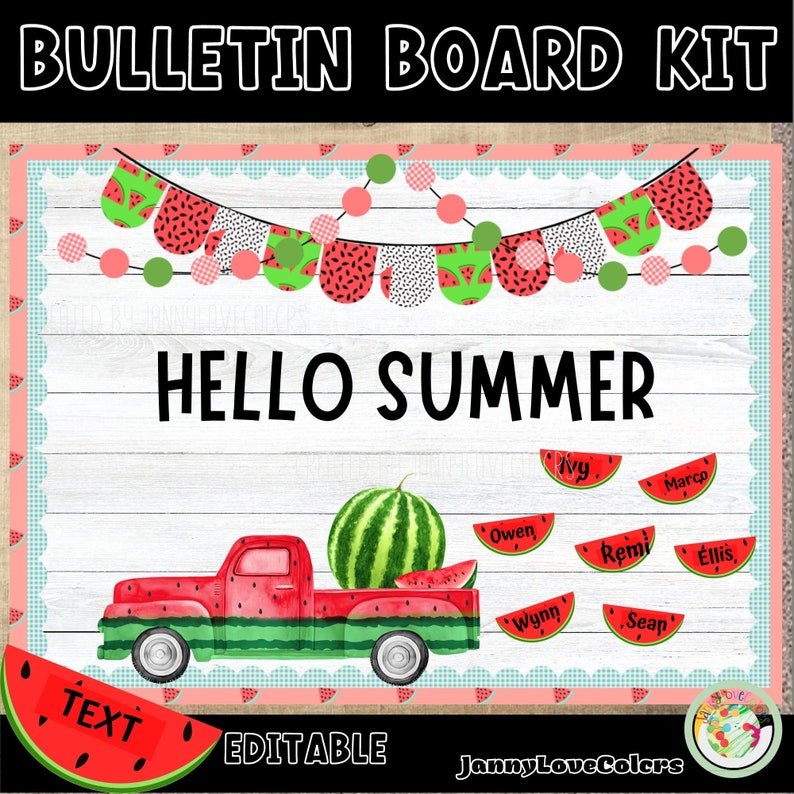 One in a Melon- May & June Bulletin Board - Summer Door Decoration - Etsy