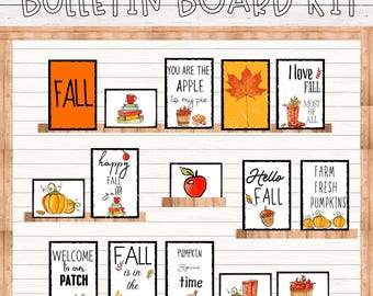 Kit de tablón de anuncios con citas de otoño para decorar puertas de aulas.