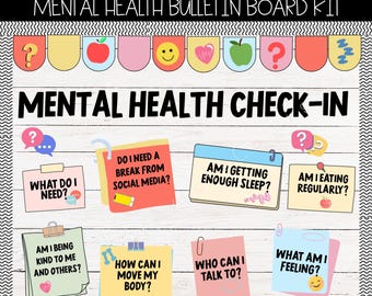 Mental Health Check-In Bulletin Board Kit (Digital Download)